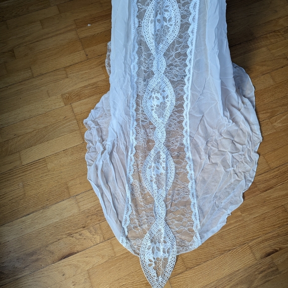 Grace Loves Lace Inca Lace Silk Wedding Dress Size Small Ivory/Nude and Tan - Picture 8 of 16